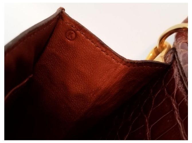 Borsa Hermès Sequana Rara in Coccodrillo Marrone - vista 11