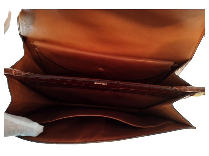 Borsa Hermès Sequana Rara in Coccodrillo Marrone - vista 12