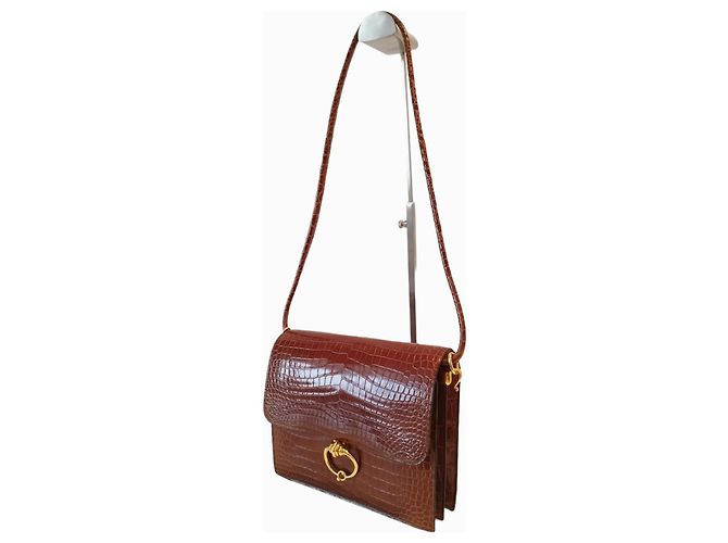 Borsa Hermès Sequana Rara in Coccodrillo Marrone - vista 4