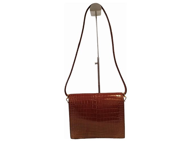 Borsa Hermès Sequana Rara in Coccodrillo Marrone - vista 5