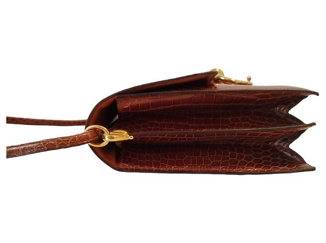 Borsa Hermès Sequana Rara in Coccodrillo Marrone - vista 6