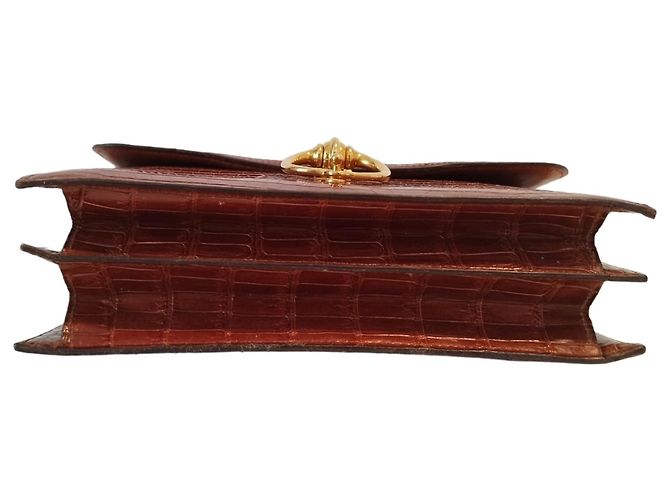 Borsa Hermès Sequana Rara in Coccodrillo Marrone - vista 7
