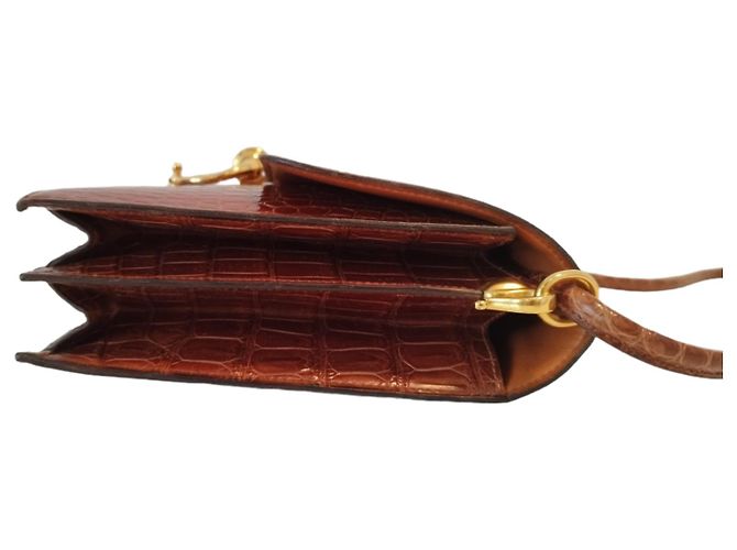 Borsa Hermès Sequana Rara in Coccodrillo Marrone - vista 8
