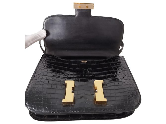 Hermès Borsa Hermes Constance 23 in Coccodrillo Nero - vista 10