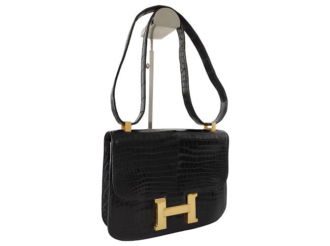Hermès Borsa Hermes Constance 23 in Coccodrillo Nero - vista 2