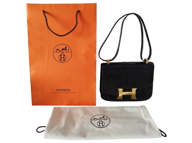Hermès Borsa Hermes Constance 23 in Coccodrillo Nero - vista 3