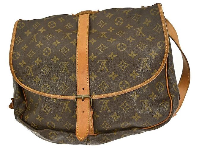 Borsa Saumur Louis Vuitton in Tela Monogram 35 Marrone - vista 2