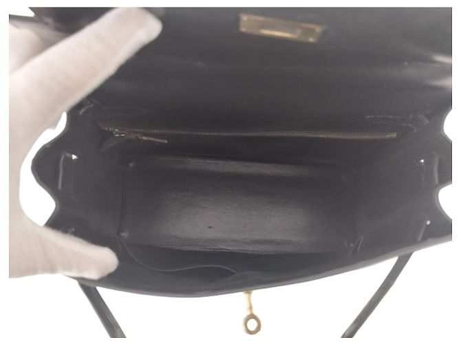 Hermès Borsa Hermes Kelly 28 Sellier in pelle box nera Nero - vista 11