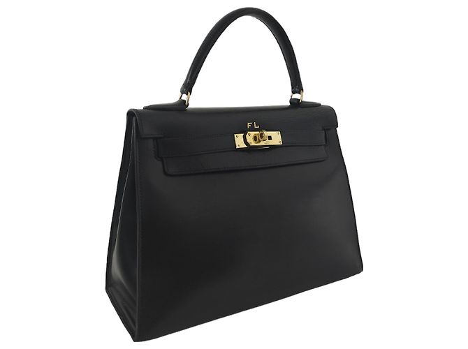 Hermès Borsa Hermes Kelly 28 Sellier in pelle box nera Nero - vista 2