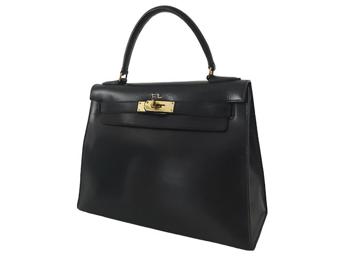 Hermès Borsa Hermes Kelly 28 Sellier in pelle box nera Nero - vista 3