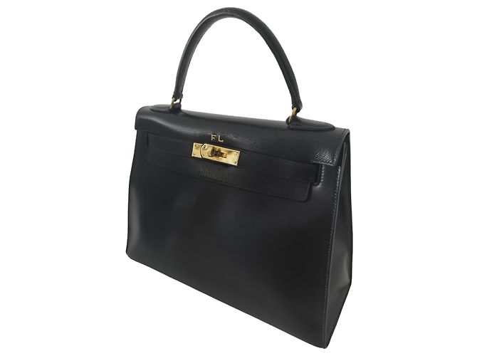 Hermès Borsa Hermes Kelly 28 Sellier in pelle box nera Nero - vista 6