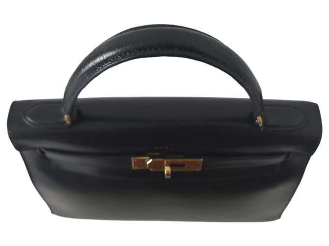 Hermès Borsa Hermes Kelly 28 Sellier in pelle box nera Nero - vista 9