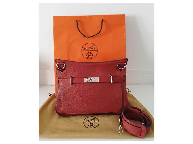 Jypsiere Borsa Hermès Jypsière 34 in pelle taurillon clémence rossa Rosso - vista 11