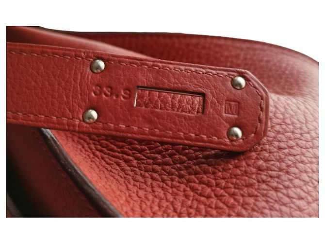Jypsiere Borsa Hermès Jypsière 34 in pelle taurillon clémence rossa Rosso - vista 12
