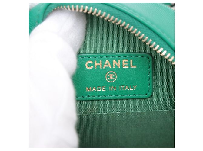 Borsa a spalla in pelle di agnello CHANEL 19 con catena Verde - vista 10