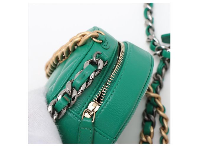 Borsa a spalla in pelle di agnello CHANEL 19 con catena Verde - vista 11