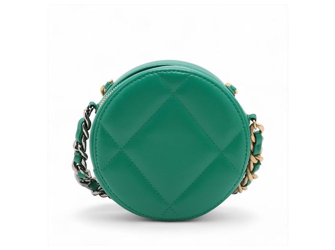 Borsa a spalla in pelle di agnello CHANEL 19 con catena Verde - vista 2