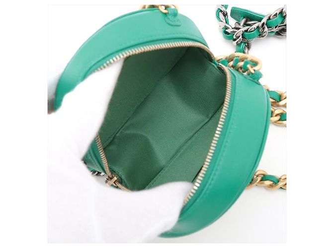 Borsa a spalla in pelle di agnello CHANEL 19 con catena Verde - vista 7