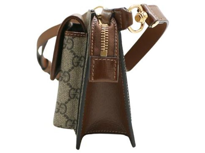 Gucci Cinto Sling de couro GG Monogram Marrom - vista 10