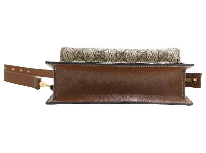 Gucci Cinto Sling de couro GG Monogram Marrom - vista 11