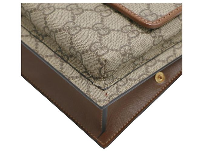 Gucci Cinto Sling de couro GG Monogram Marrom - vista 13