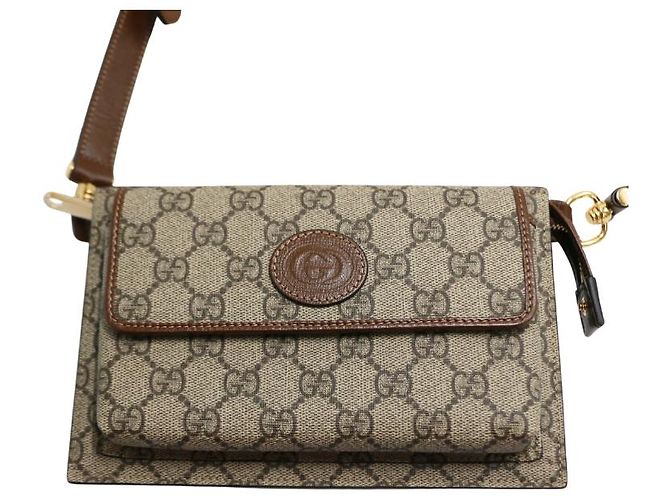 Gucci Cinto Sling de couro GG Monogram Marrom - vista 18