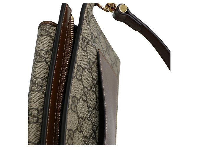 Gucci Cinto Sling de couro GG Monogram Marrom - vista 6