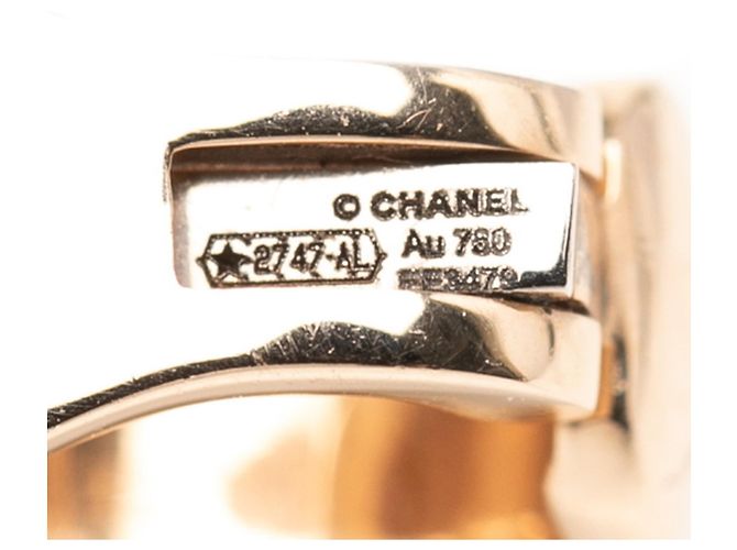 Chanel Coco Crush Collection 18K Beige Gold Hoop Earrings Golden - view 3