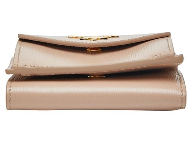 Vitello Prada Dreifach-Compact-Geldbörse Beige - Ansicht 3