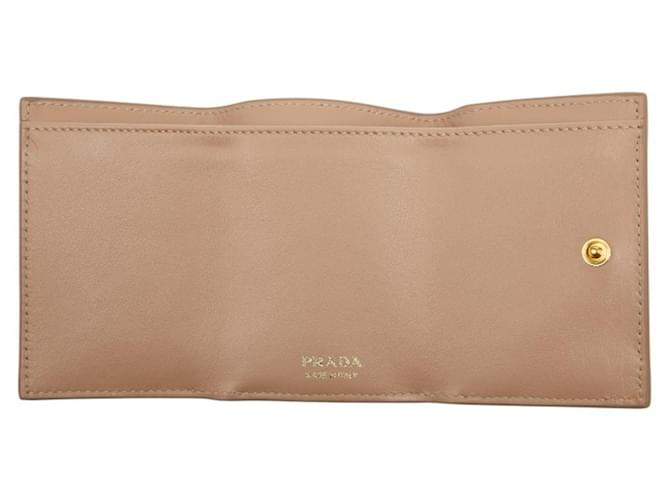 Vitello Prada Dreifach-Compact-Geldbörse Beige - Ansicht 6