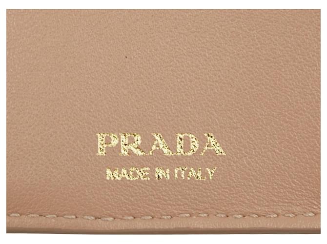 Vitello Prada Dreifach-Compact-Geldbörse Beige - Ansicht 8