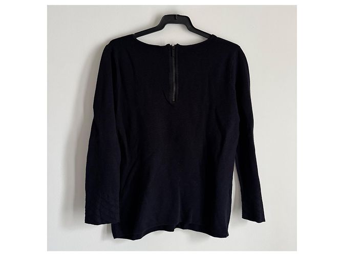Top Uniforme Chanel Azul Marino de Algodón - vista 3