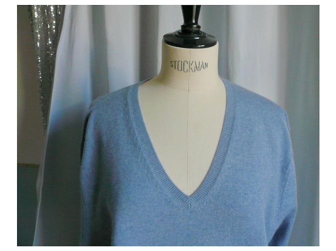 ERIC BOMPARD Herren V-Ausschnitt Kaschmirpullover TXXL NEU MIT ETIKETT Hellblau - Ansicht 4