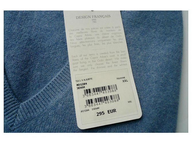 ERIC BOMPARD Herren V-Ausschnitt Kaschmirpullover TXXL NEU MIT ETIKETT Hellblau - Ansicht 6