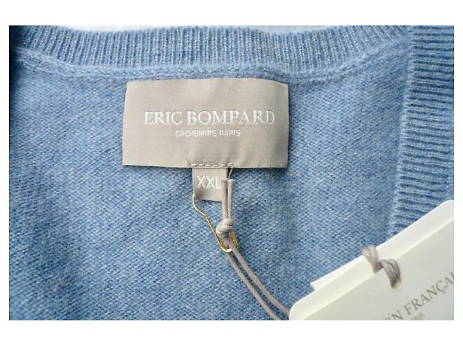 ERIC BOMPARD Herren V-Ausschnitt Kaschmirpullover TXXL NEU MIT ETIKETT Hellblau - Ansicht 7