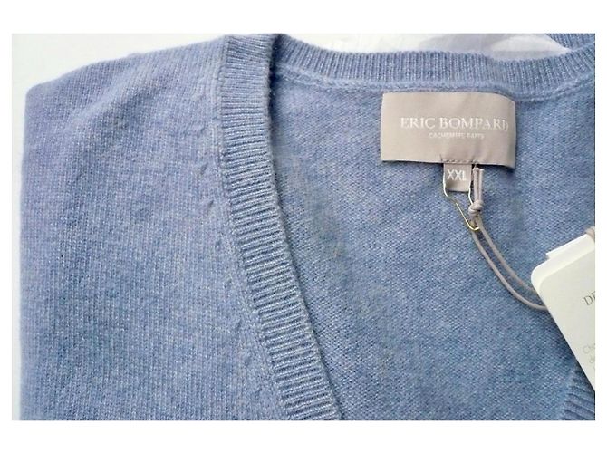 ERIC BOMPARD Herren V-Ausschnitt Kaschmirpullover TXXL NEU MIT ETIKETT Hellblau - Ansicht 8