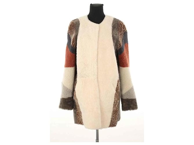 Sprung Frères Piel de borrego de cuero marrón Castaño - vista 6