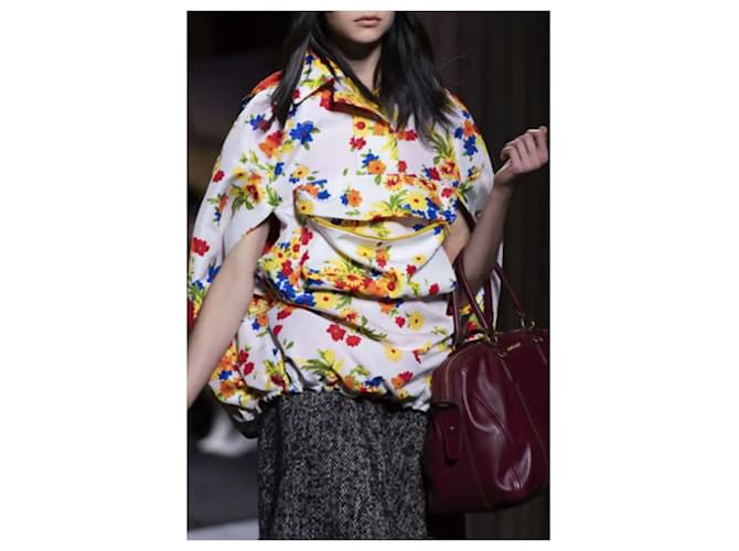 Miu Miu florale technische Cape Weiß - Ansicht 2
