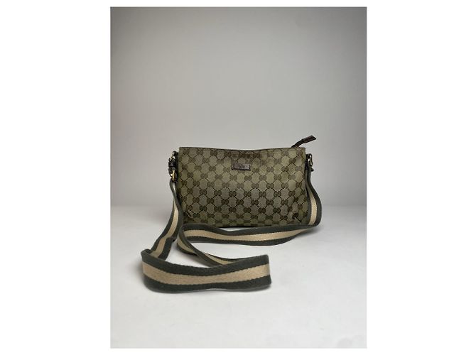 Vintage Gucci Multiway Monogram Tasche Beige Braun Grau - Ansicht 2