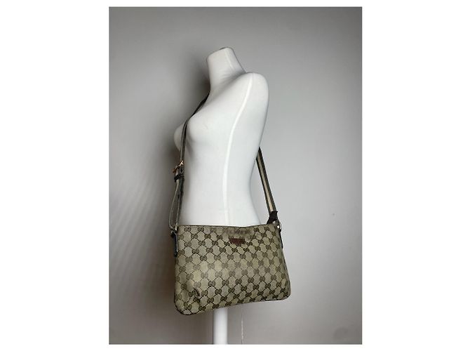 Vintage Gucci Multiway Monogram Tasche Beige Braun Grau - Ansicht 7