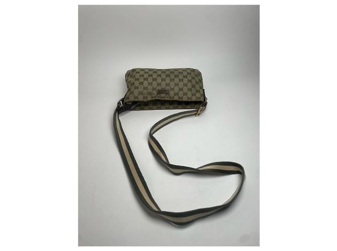 Vintage Gucci Multiway Monogram Tasche Beige Braun Grau - Ansicht 9
