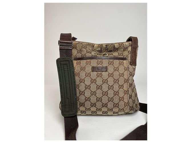 Vintage Gucci Multiway Monogram Tasche Beige Braun - Ansicht 10