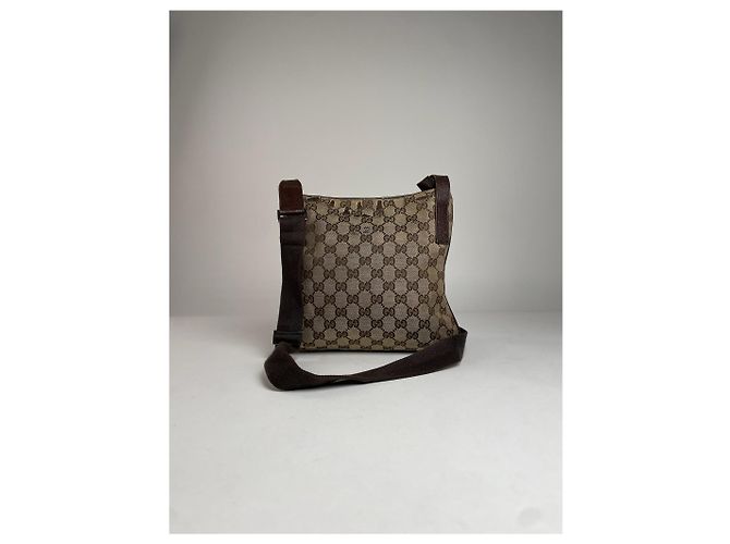 Vintage Gucci Multiway Monogram Tasche Beige Braun - Ansicht 11