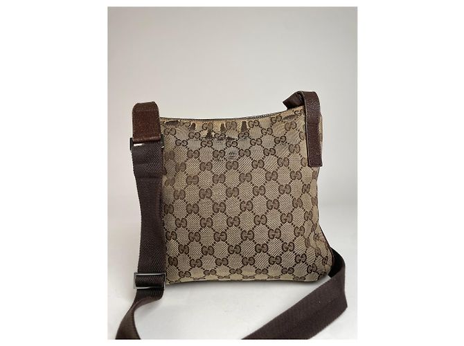 Vintage Gucci Multiway Monogram Tasche Beige Braun - Ansicht 2
