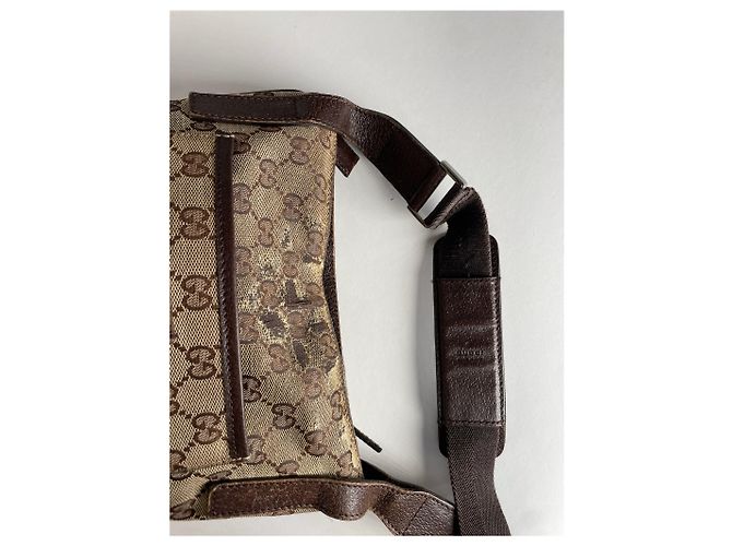 Vintage Gucci Multiway Monogram Tasche Beige Braun - Ansicht 9