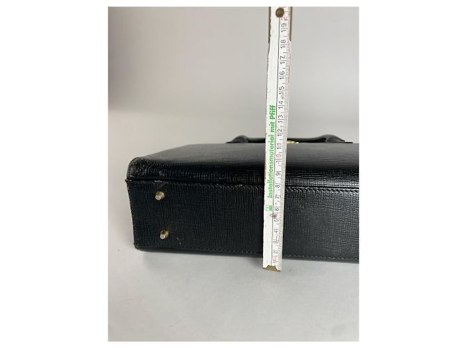 Vintage Courreges Lederhandtasche schwarz - Ansicht 12