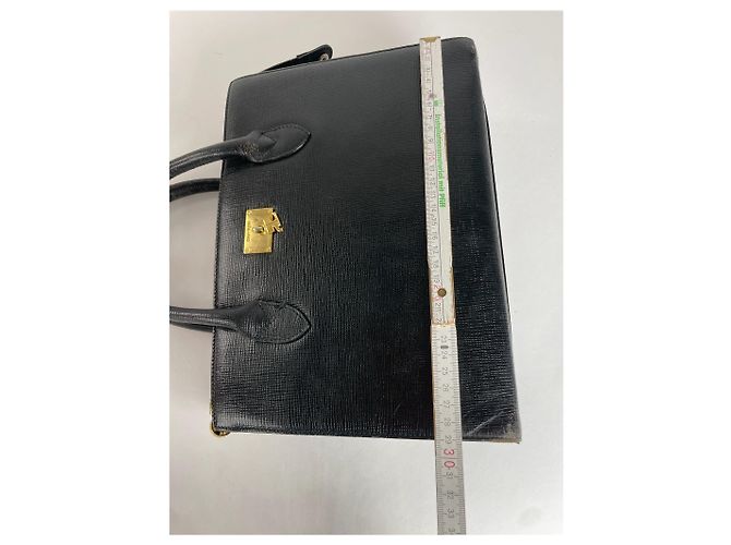 Vintage Courreges Lederhandtasche schwarz - Ansicht 14