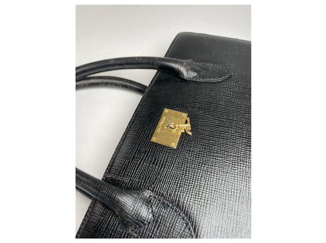 Vintage Courreges Lederhandtasche schwarz - Ansicht 3