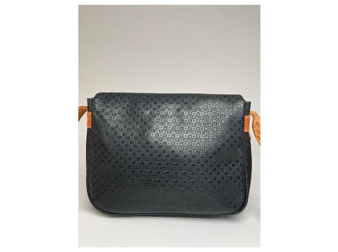 Vintage Courreges Leder Monogramm Schultertasche Schwarz Braun - Ansicht 10