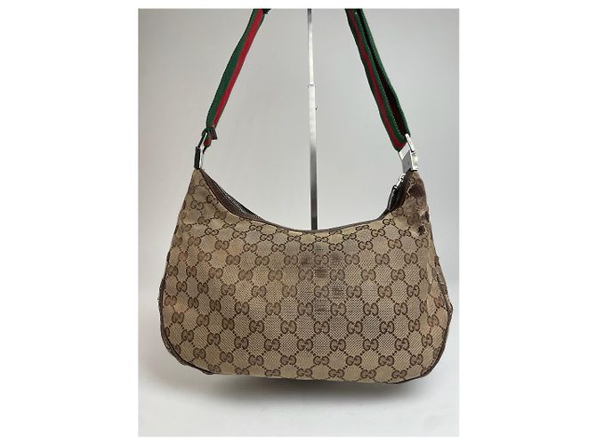 Vintage Gucci Croissant Multiway Monogram Tasche beige braun - Ansicht 11